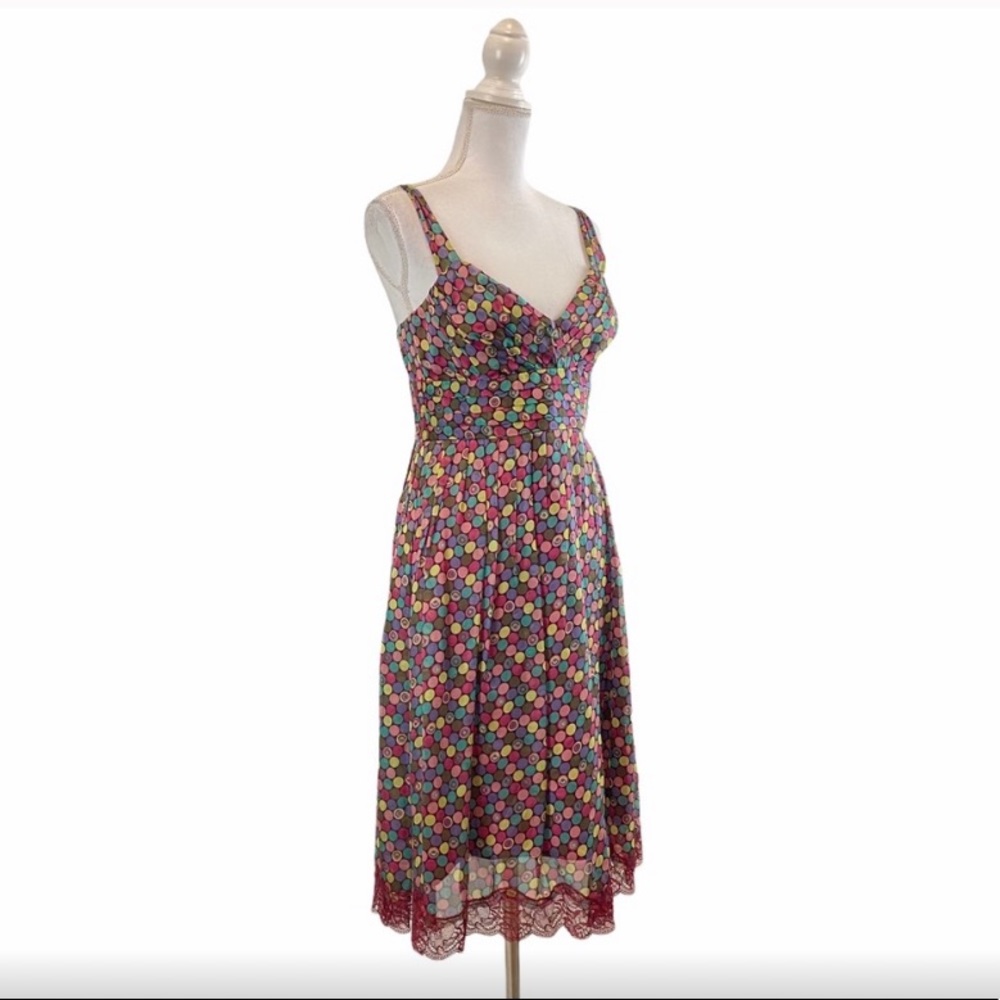 SHOSHANNA Polka Dot Multicolor Dress Sz 8
